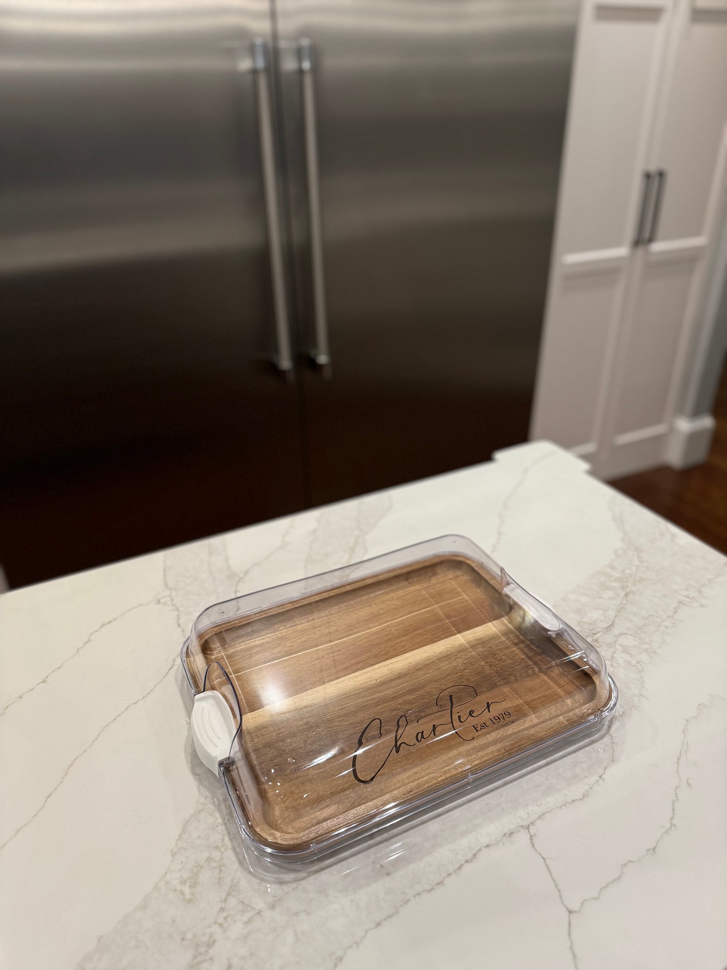 Custom Engraved Charcuterie Board with Lid