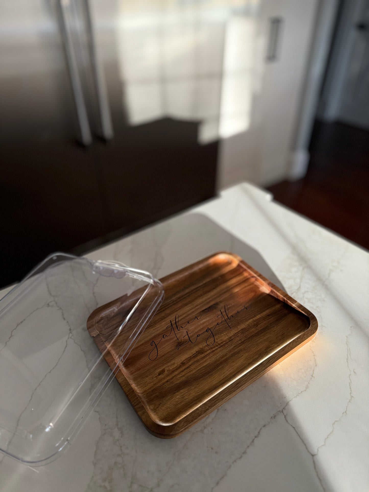 Custom Engraved Charcuterie Board with Lid